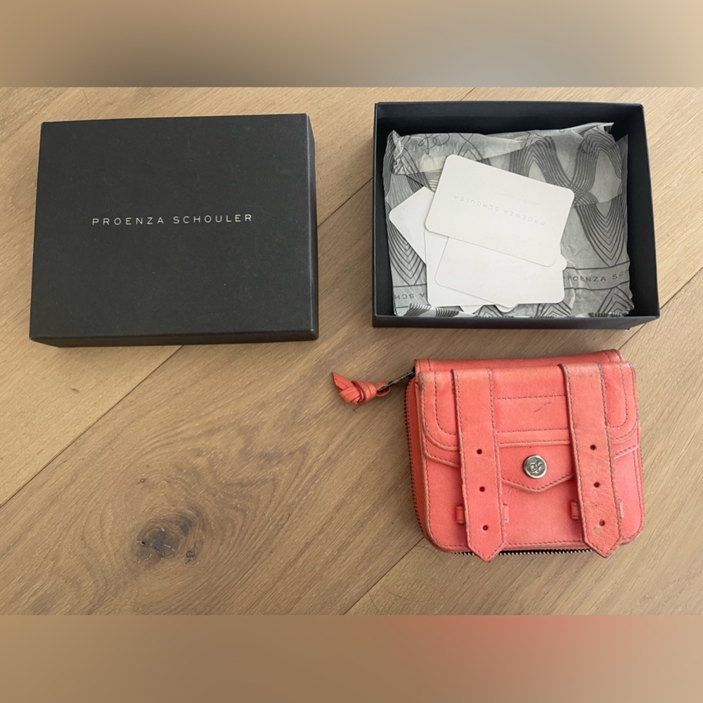 Proenza schouler zip wallet coral used